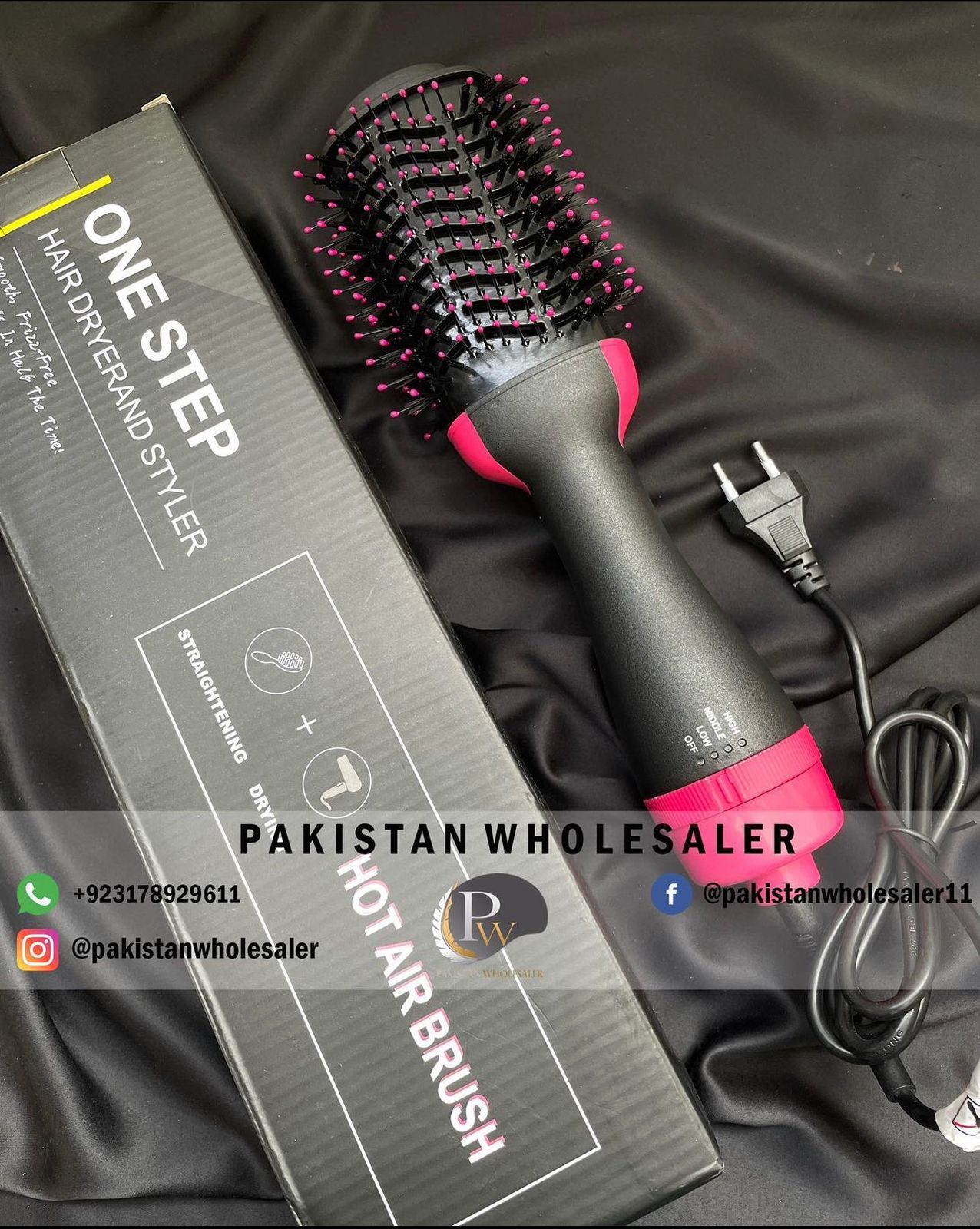 ONE STEP HOT AIR BRUSH ( DRYER + STRAIGHTENER )
