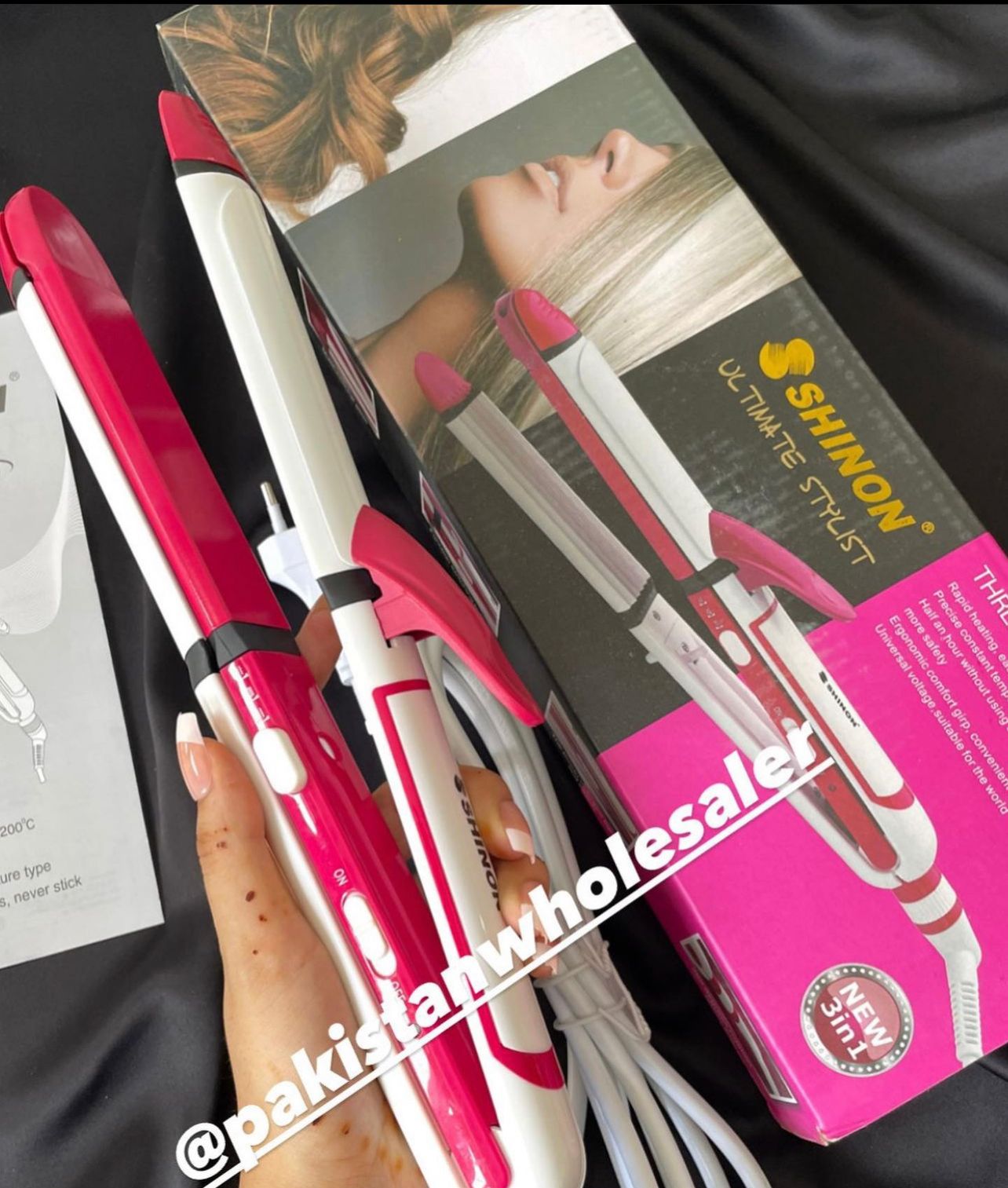 SHINON 3 IN 1 Hair Iron Professional Hair Straightener, Curler And Crimper