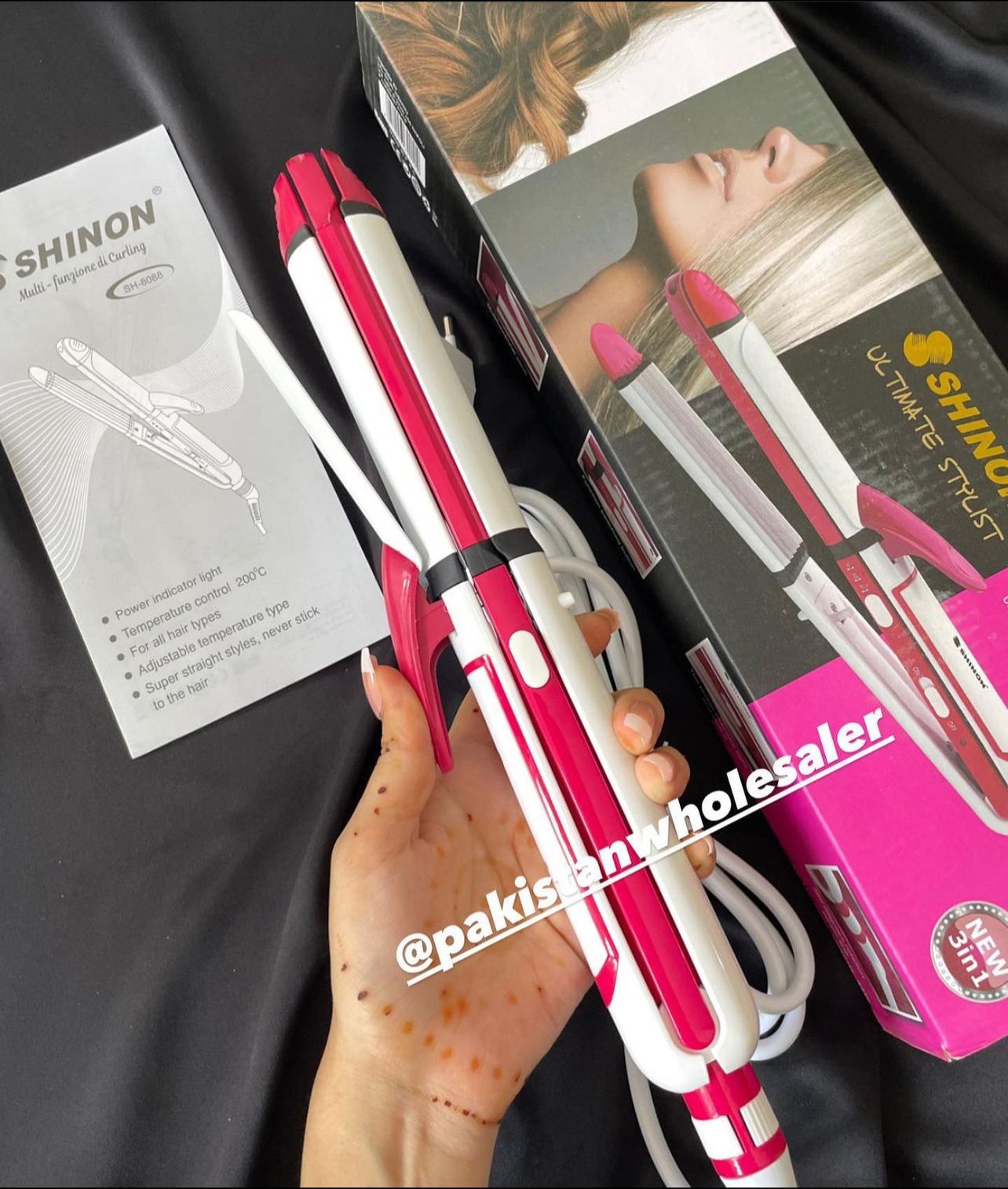SHINON 3 IN 1 Hair Iron Professional Hair Straightener, Curler And Crimper