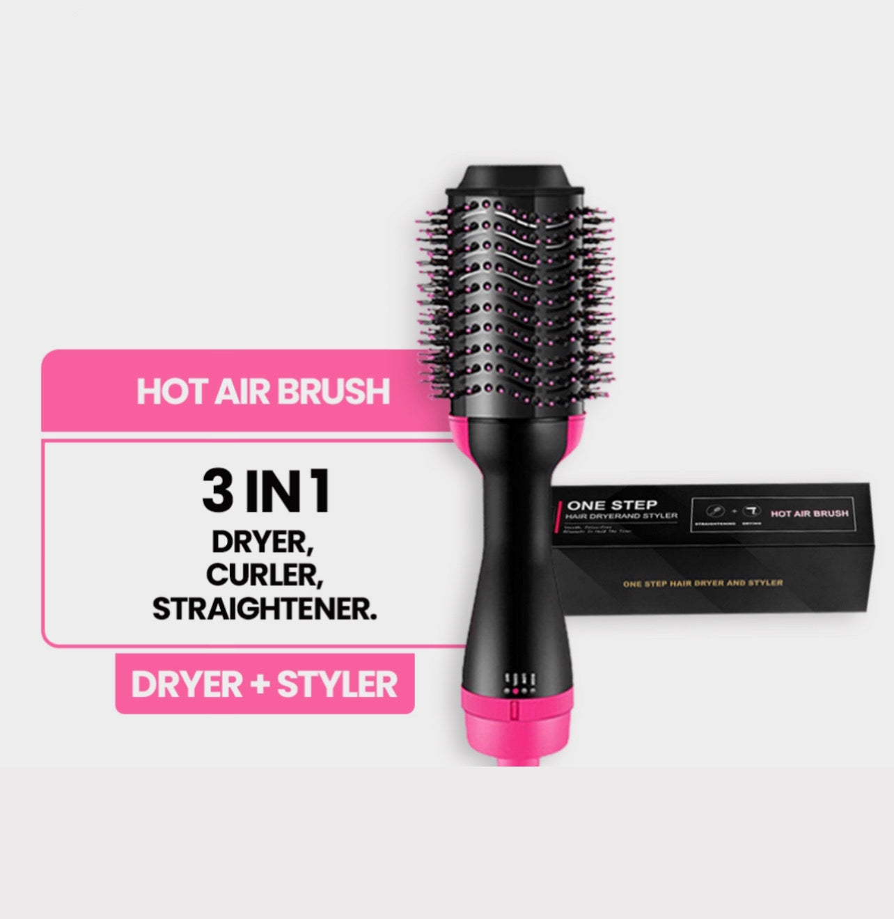 ONE STEP HOT AIR BRUSH ( DRYER + STRAIGHTENER )