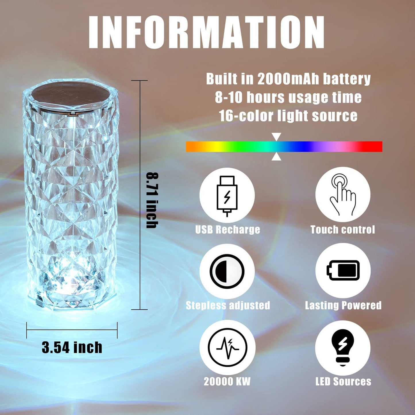 LED Crystal Diamond Lamp