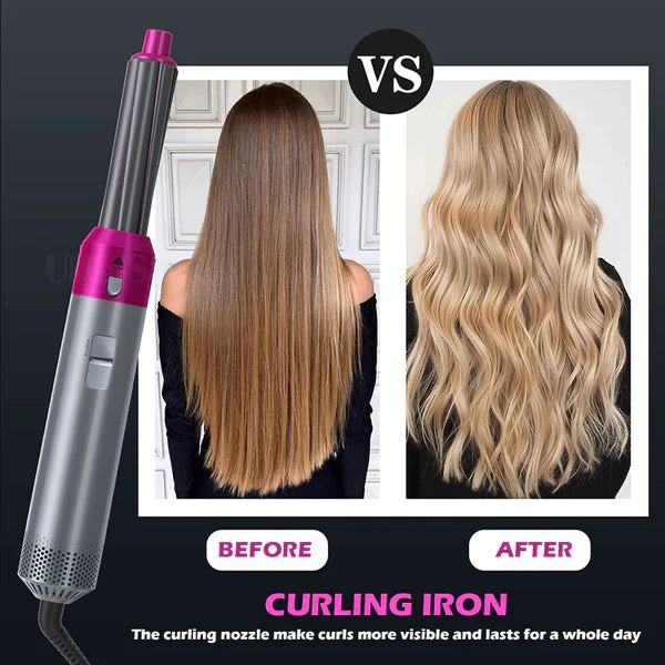 5 in 1 Air Wrap (New 2022 1000W Hot Air Brush + Hair Styler + Hair Straightening Brush + Automatic Curler)