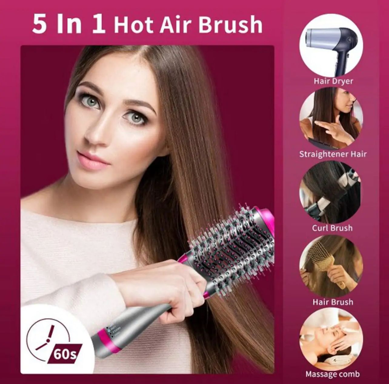 HIGH QUALITY ONE STEP HOT AIR BRUSH ( DRYER + STRAIGHTENER )