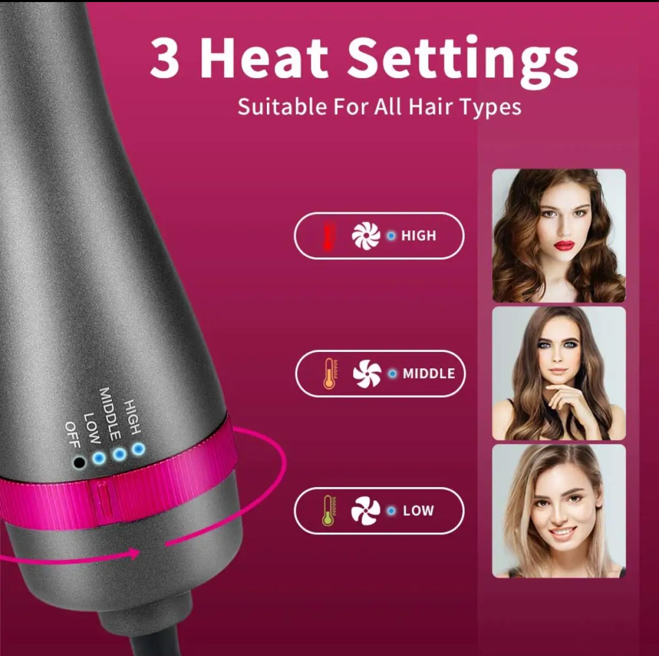 HIGH QUALITY ONE STEP HOT AIR BRUSH ( DRYER + STRAIGHTENER )