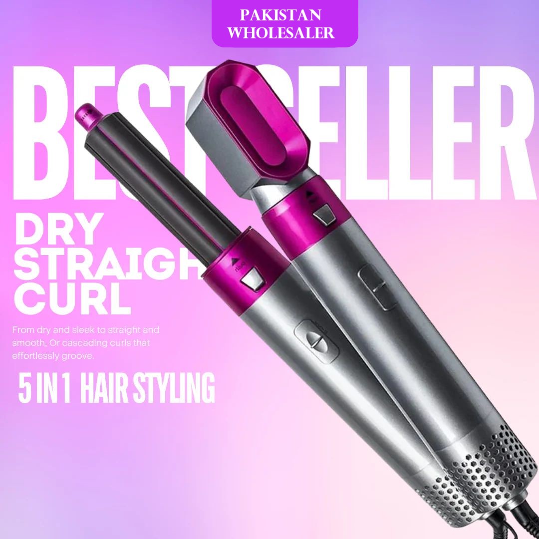 5 in 1 Air Wrap (New 2022 1000W Hot Air Brush + Hair Styler + Hair Straightening Brush + Automatic Curler)