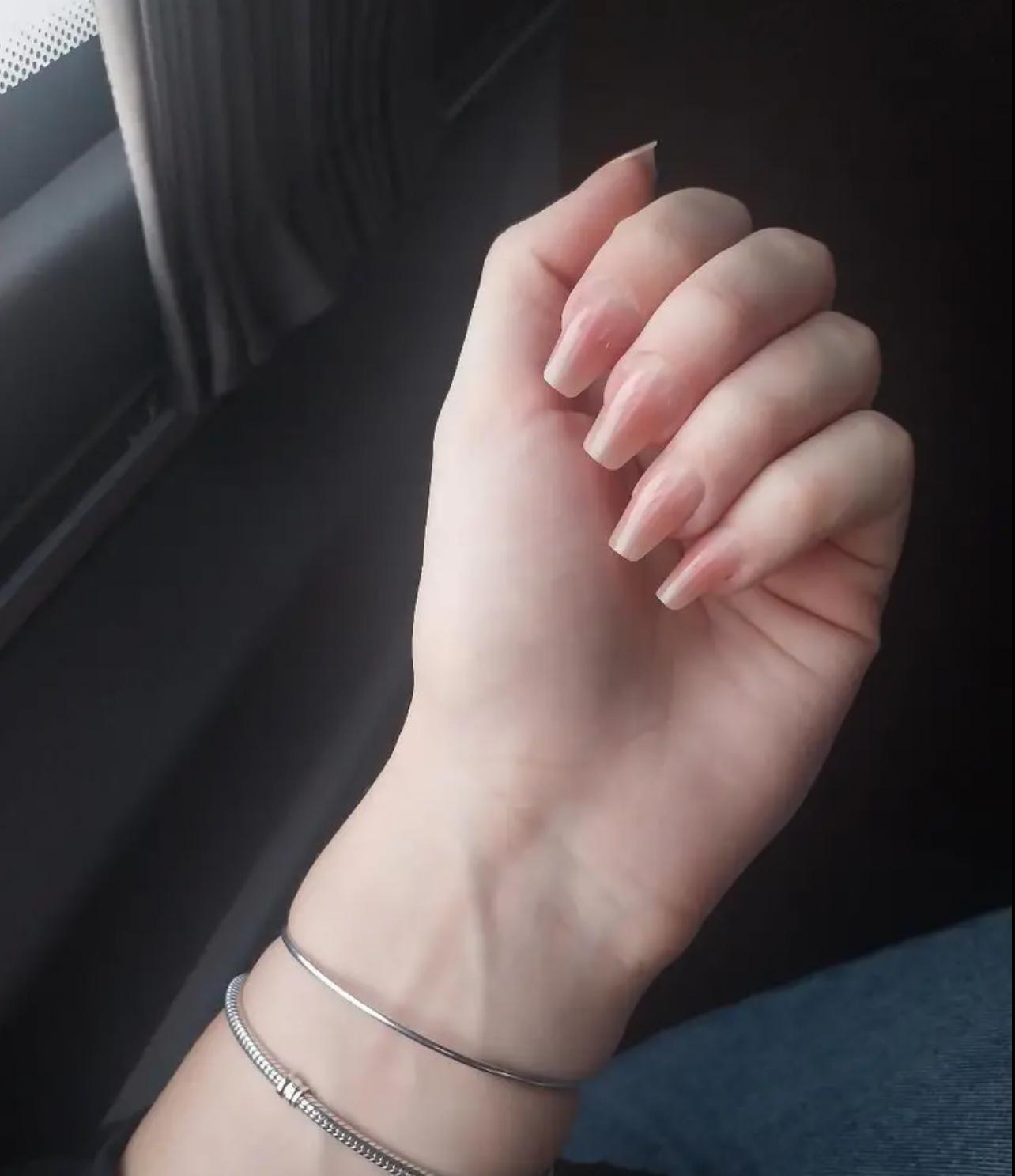 24 Pieces Nude medium length nails (Natural looking)